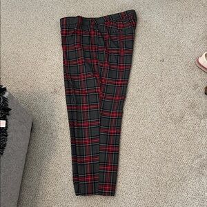 Red and Black Plaid Pants wool blend